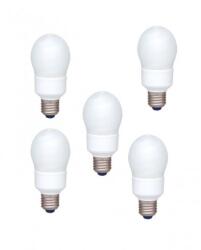 Panasonic SET 5 becuri fluorescent Panasonic, soclu E27, putere 18W, forma oval, lumina alb rece, alimentare 220 - 240 V, "EFA18E65HD-5" (timbru verde 2.25 lei) (L2-EFA18E65HD-5)