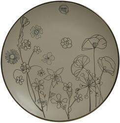  Farfurie ceramica cu design floral, gri deschis, mat, 27 cm (IN-8720194964088)