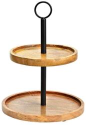  Etajera 2 niveluri, lemn mango/metal, 25x31x25 cm (IN-4007698525194) Raft