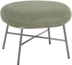  Taburet picioare Trudi, tesatura boucle, nuanta verde fistic/argintiu, 56x47x40 cm (UE-HM8640.27)
