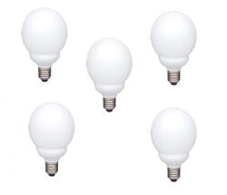 Panasonic SET 5 becuri fluorescent Panasonic, soclu E27, putere 13W, forma sferic, lumina alb rece, alimentare 220 - 240 V, "EFG13E672V-5" (timbru verde 2.25 lei) (L2-EFG13E672V-5)