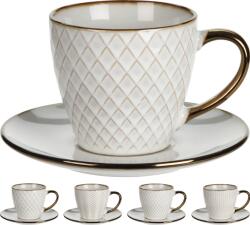  Set cana + farfurie ceramica, crem/auriu, 210 ml (IN-8719987849435)