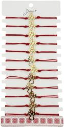  Bratara Martisor pentru Dama, Jolie, Model Ingeras, Set 12 bucati, Pandativ Auriu din Inox cu Snur Rosu Ajustabil (CR-127989)