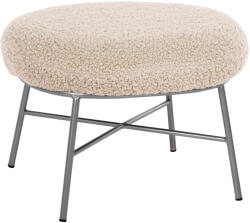  Taburet picioare Trudi, tesatura boucle, nuanta alb/argintiu, 56x47x40 cm (UE-HM8640.23)