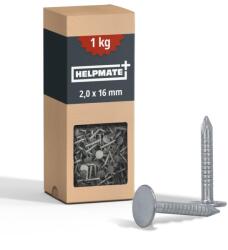 HELPMATE Tetőfedő Szegek 2, 0x16 mm Mechanikusan Horganyzott 1 kg - B Típusú Dachpappstifte DIN 1160 B - Tetőfedő Lemez Szegek Bitumenes Leme