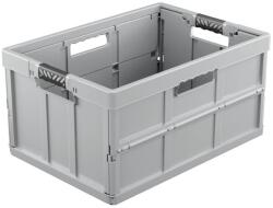 keeeper Benno Összecsukható Tárolódoboz Puha Fogantyúkkal, 45 L, 50 kg Teherbírás, Élelmiszer-biztonságos, 54x37x27, 5 cm, Eco Line, Szürke (Nordic Grey)