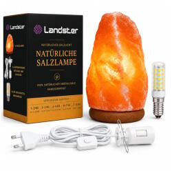 LANDSTER Sókristály Lámpa Természetes Rózsaszín Himalája Só Éjjeli Lámpa Asztali Lámpa Pakisztáni Salt Range Sókőből 2-3 kg