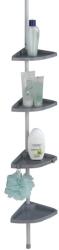 WENKO Easy teleszkópos zuhanysarok rendszerező ezüst - 4 polc, 8 horog, alumínium, 265 x 19, 5 x 26 cm
