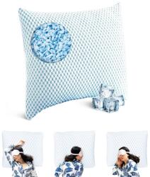 MKS Memory Foam párna 80x80 cm - Puha géles oldalon alvó párna ergonomikus felhő kialakítással, levehető huzattal