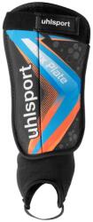 Uhlsport Flex Plate Sípcsontvédő Gyerekeknek és Felnőtteknek - M-es Méret, Fekete/Fluo Narancs/Cyan, Ultrakönnyű Bokavédelemmel, Ütéselnyelő