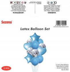  Lufik Szett Csillag Szív Konfetti Kék 30/46CM 12 Db
