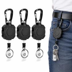  3X Zsinór Feltekerhető Retraktor Póráz Feltekerhető Heavy Duty Ajándék Férfiaknak (6980506180267)
