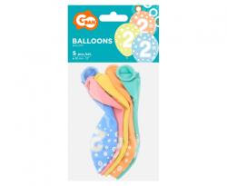GoDan Set 5 baloane cu cifre, 30 cm GD269-2 Baloane Latex Tip Cifra 2 (GD269-2)