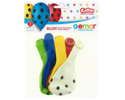 GoDan Set 5 baloane latex model minge de fotbal multicolor 30 cm GD644 Baloane Latex (GD644)