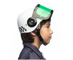 GoDan Casca politist pentru copii, alb verde GD1432 -Accesorii Costume Copii (GD1432)