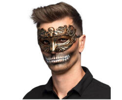 GoDan Masca carnaval cu craniu, din plastic, culoare cupru metalizat, marime universala GD1912 -Accesorii Costume Adulți (GD1912)