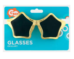 GoDan Ochelari in forma de stea, auriu cu lentile negre GD763-GO -Accesorii Costume Adulți (GD763-GO)