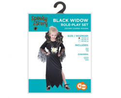 GoDan Costum carnaval Vaduva Neagra pentru copii, marime 110/120 cm ( 4-6 ani) GD1265 Costume Tematice Copii (GD1265) Costum bal mascat copii