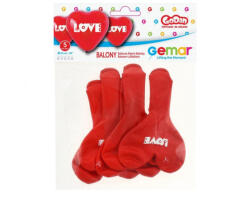 GoDan Set 5 baloane premium model Love forma inimioara 25. cm GD555 Baloane Latex (GD555)