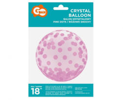 GoDan Balon BOBO transparent cu buline roz 45 cm GD615 Baloane Latex (GD615)