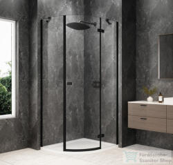 SAPHO GLOBE BLACK íves zuhanykabin 900x800 mm, jobbos, transzparent üveg (GB2980RB) (GB2980RB)