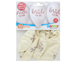 GoDan Set 5 baloane latex model Bride to be alb roz 32 cm GD702 Baloane Latex (GD702)