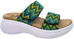 DR. FEET 21012 -es női Dr Feet bőr papucs - zold mintas (MDS-21012zoldmintas)