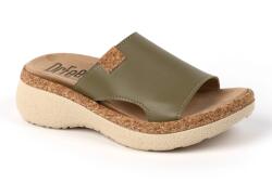 DR. FEET 21005 -os női Dr Feet bőr papucs - oliva zold (MDS-21005olivazold)