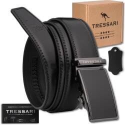 Tressari Elegáns, 100% valódi bőr férfi öv automata csattal Tressari (Klasyczny czarny automat elegancki pasek męsk)