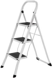 SongmicsHome Scarǎ pliabilă STEP, 3 trepte, max. 150 kg, alb/negru