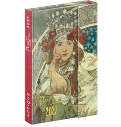 Realsystem Határidőnapló 2027 heti REAL 11x16cm mágnessel záródó Alponse Mucha