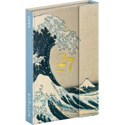 Realsystem Határidőnapló 2027 heti REAL 11x16cm mágnessel záródó Katshusika Hokusai