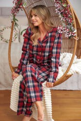 DN Nightwear Cozy time női flanelpizsama, kockás, XXL