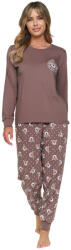DN Nightwear Bear Club női pamutpizsama, barna, M