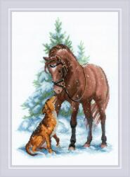 Riolis 2159 Hej barátom, ló és kutya, keresztszemes hímzés 21x30 cm (2159)