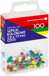  Grand Gombostű 3, 8x15 mm 100 Darab/Doboz Színes Műanyag Dobozban (KW1101671)