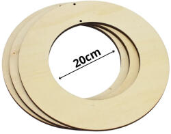  Decorolla Natúr Fa Karika Lapos 20 cm 3 Darab/Csomag (C4560)