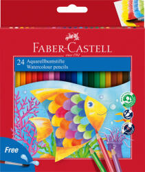 Faber-Castell Akvarell Színes Ceruza Készlet Hatszögletű 24 Darab/Készlet Ajándék Ecsettel (FC114425)