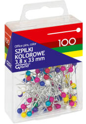  Grand Gombostű 3, 8x33 mm 100 Darab/Doboz Színes Műanyag Dobozban (KW1101670)