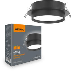 Videx Süllyesztett kerek spotlámpatest GX53 30W fekete VIDEX (VIDOPR1255)