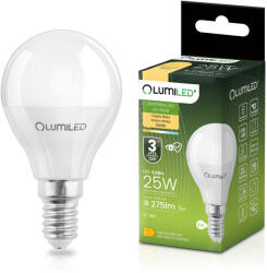 Lumileds LED izzó E14 kisgömb P45 2, 5W = 25W 275lm 3000K melegfehér 180° LUMILED (LUMLEDH0001AA)