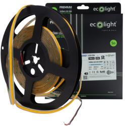 ECOLight COB LED szalag 9W/m 720lm/m 24V 6000K hidegfehér IP20 tekercs 5m bárhol vágható FREE CUT Ecolight (ECOTAS4326)