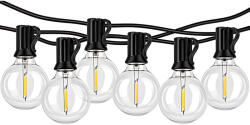Masterled Napelemes kerti LED fényfüzér 10m 10x E12 75lm 2700K melegfehér + távirányító IP44 Masterled (LVTSOL0628)