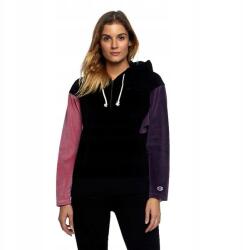 Champion női pulóver Zip-Up Velour Colour Block Hoodie black