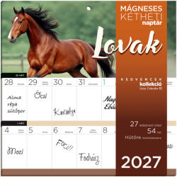LIZZY CARD Lizzy Calendar mágneses, kétheti tervezőnaptár, 22x22cm, 2027, Lovak (LIZ-7540228005) - mesescuccok