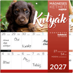 LIZZY CARD Lizzy Calendar mágneses, kétheti tervezőnaptár, 22x22cm, 2027, Kutyák (LIZ-7540228003) - mesescuccok