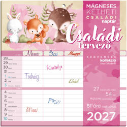 LIZZY CARD Lizzy Calendar mágneses, kétheti tervezőnaptár, 22x22cm, 2027, Családi tervező (LIZ-7540228000) - mesescuccok