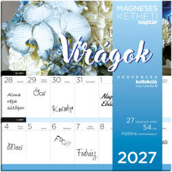 LIZZY CARD Lizzy Calendar mágneses, kétheti tervezőnaptár, 22x22cm, 2027, Virágok (LIZ-7540228006) - mesescuccok