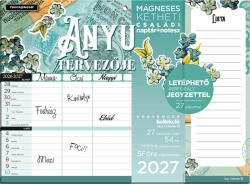 LIZZY CARD Lizzy Calendar mágneses, kétheti tervezőnaptár jegyzettömbbel, 30x22cm, 2027, Anyu tervezője scrapbook style (LIZ-7540229000) - mesescuccok
