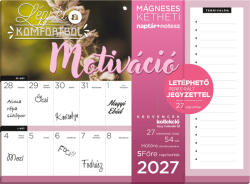 LIZZY CARD Lizzy Calendar mágneses, kétheti tervezőnaptár jegyzettömbbel, 30x22cm, 2027, Motiváció (LIZ-7540229001) - mesescuccok